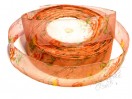 Органза з трояндами, 2,5 см, ПЕРСИКОВА